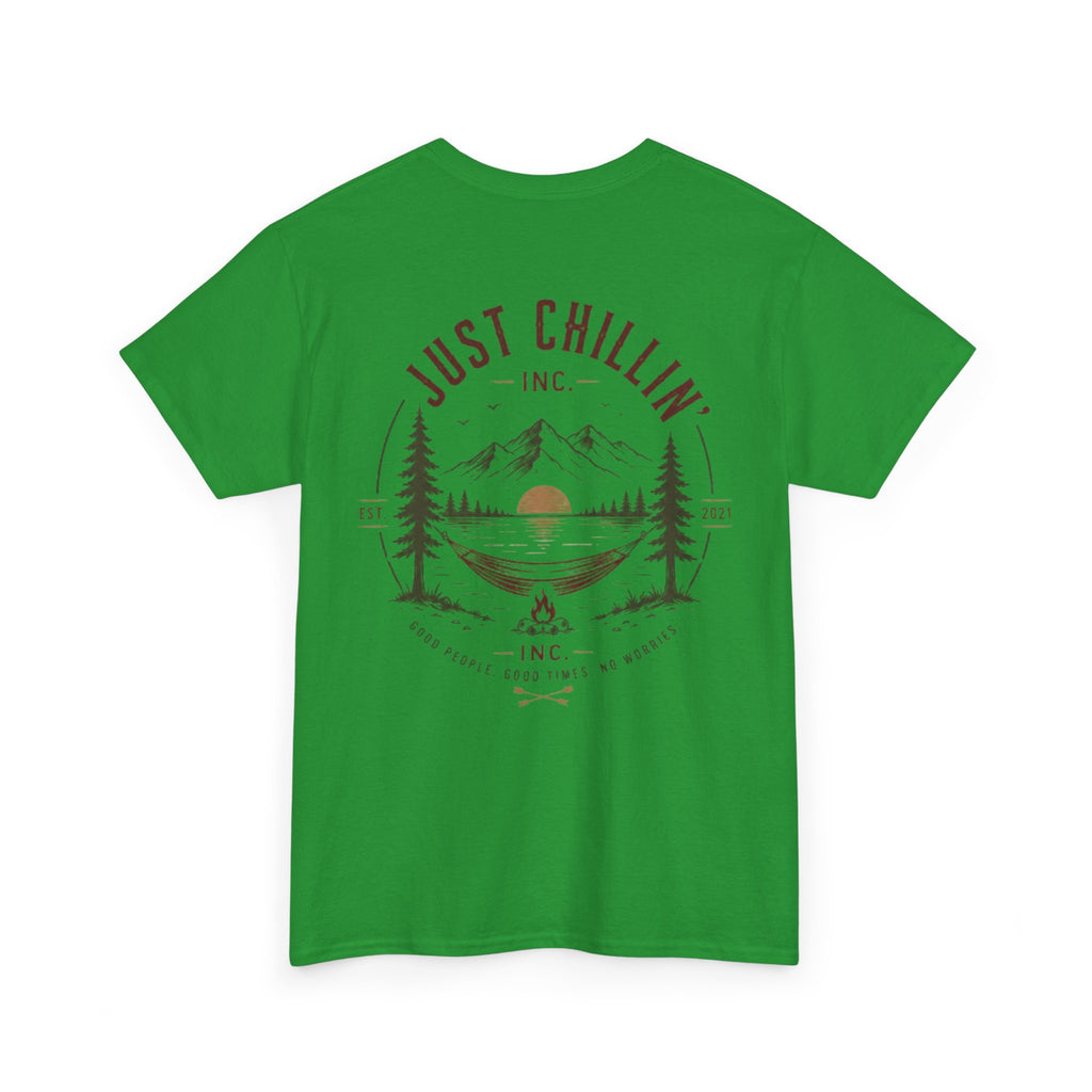 Just Chillin' Inc. Campfire Gathering T-Shirt | Outdoor Tee