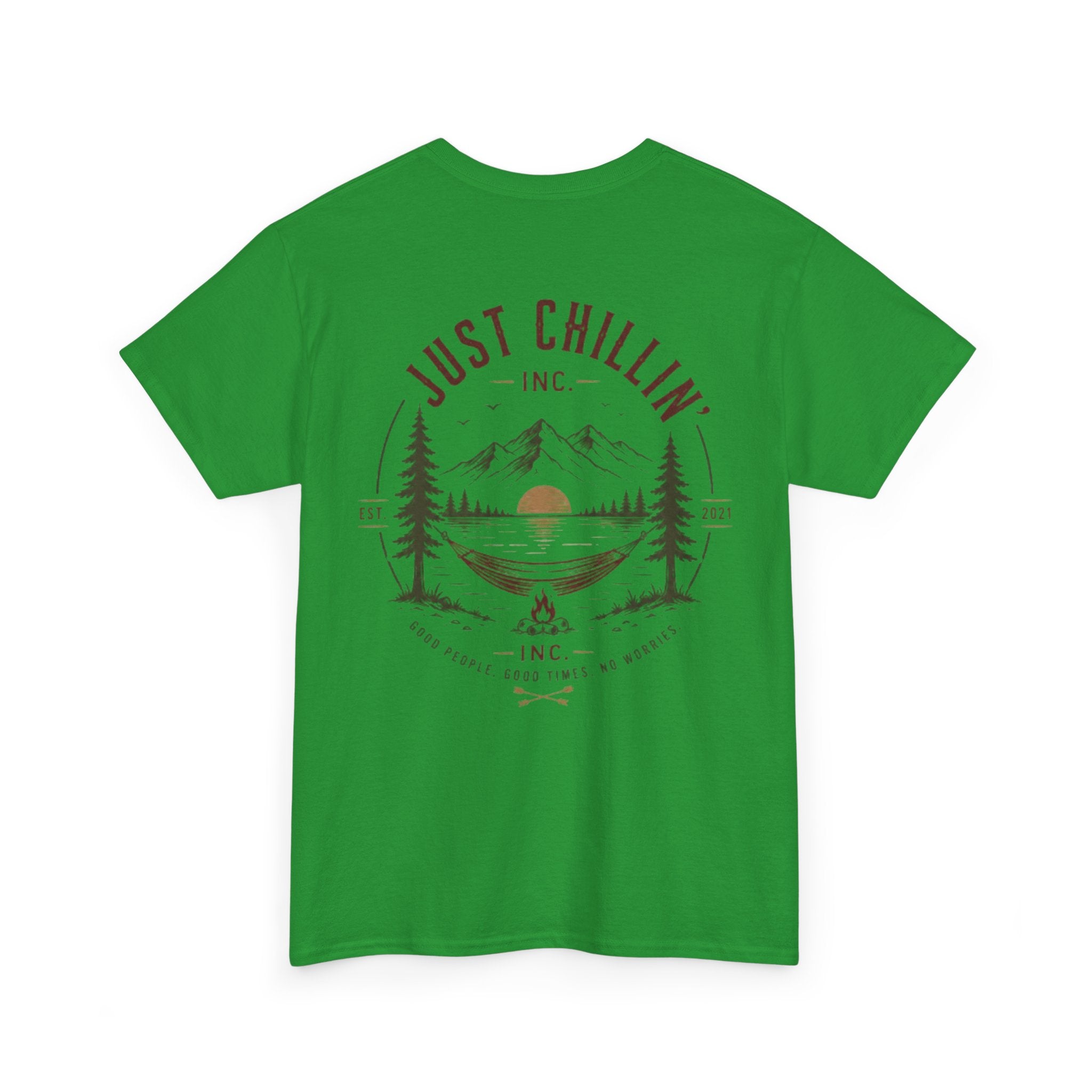Just Chillin' Inc. Campfire Gathering T-Shirt | Outdoor Tee