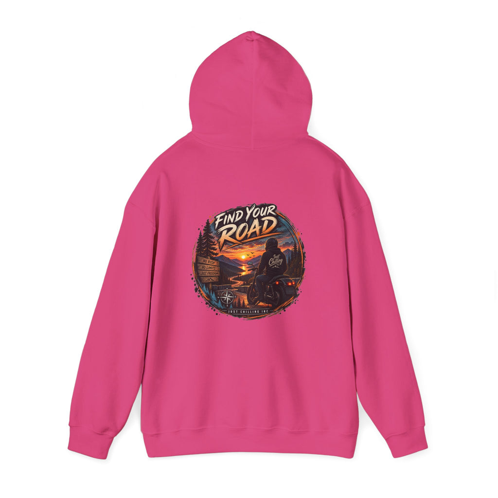 Hoodie — 'Find Your Road' Sunset Motorcycle Adventure Hooded Sweatshirt