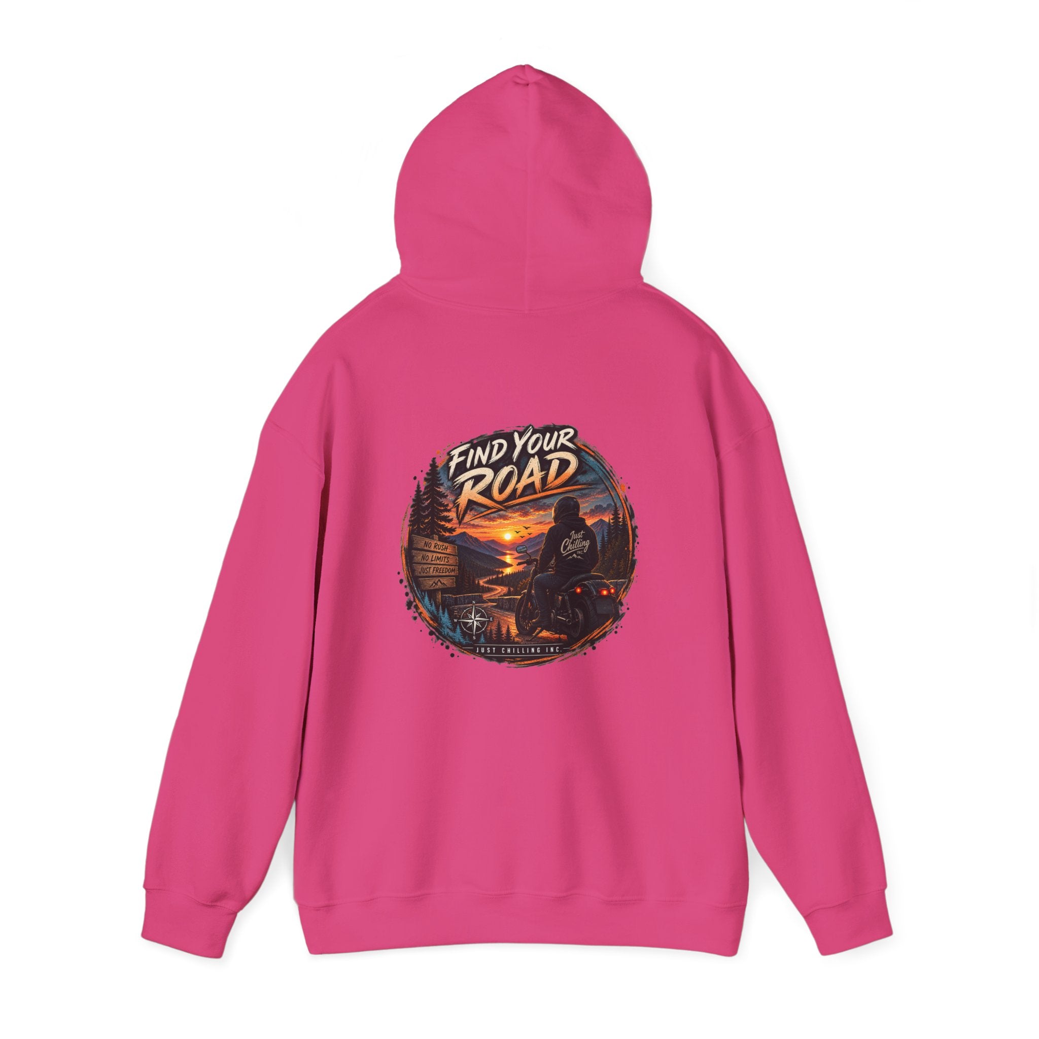 Hoodie — 'Find Your Road' Sunset Motorcycle Adventure Hooded Sweatshirt
