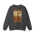 Music is Happiness Lightweight Crewneck Sweatshirt - Just Chilling Inc.
