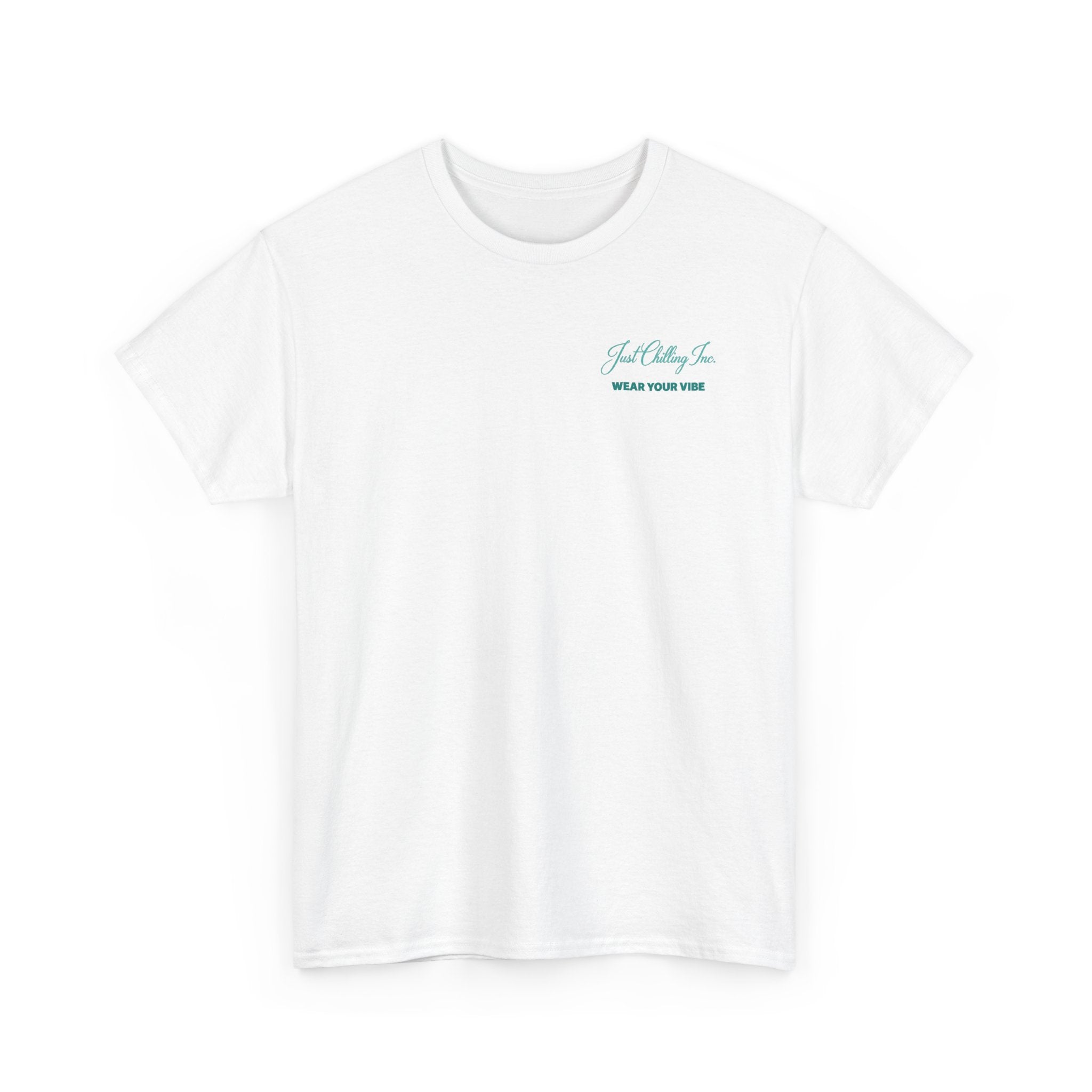 Just Chillin Sunset Palm Tee – Vintage Coastal Graphic T-Shirt