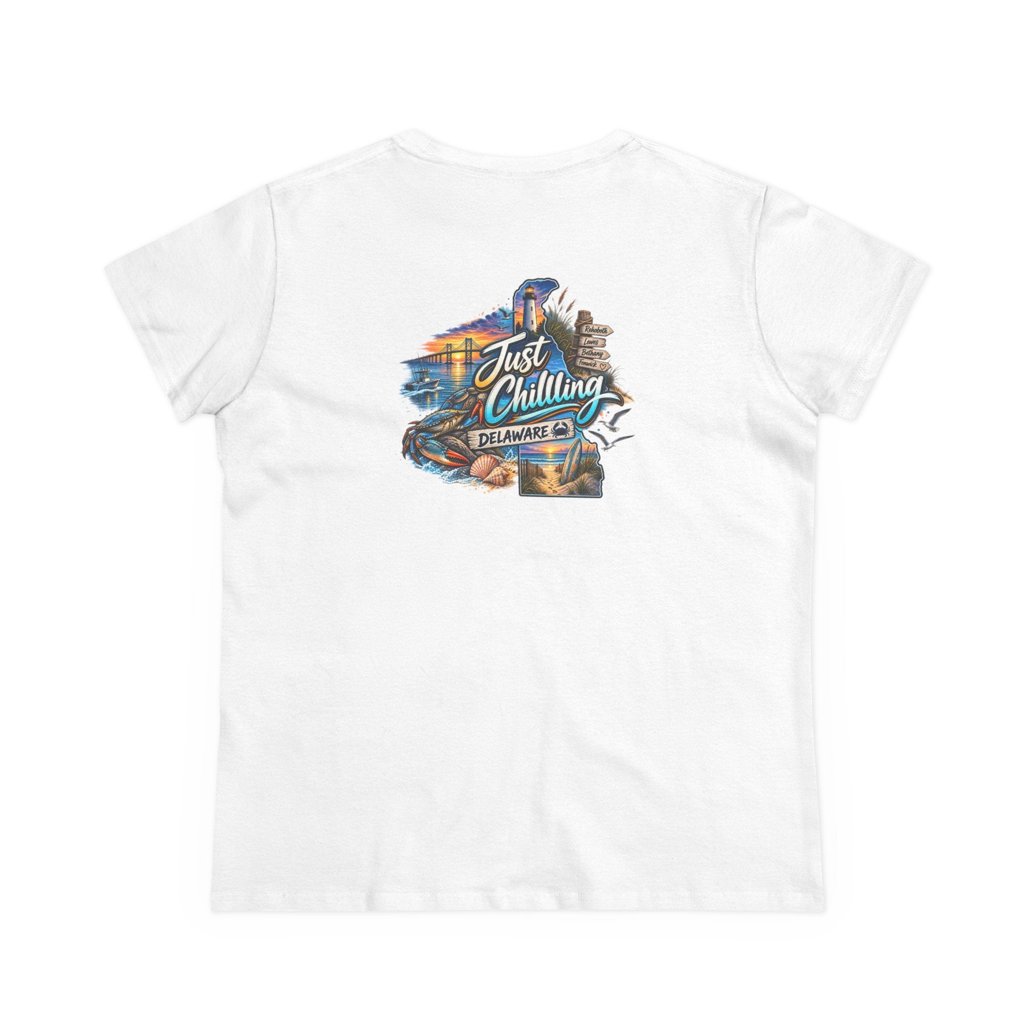 Delaware Just Chilling Tee, Summer Vibes Shirt, Beach Lover Gift, Casual Comfort Top, Vacation Outfit Essential, Fun Graphic T-Shirt