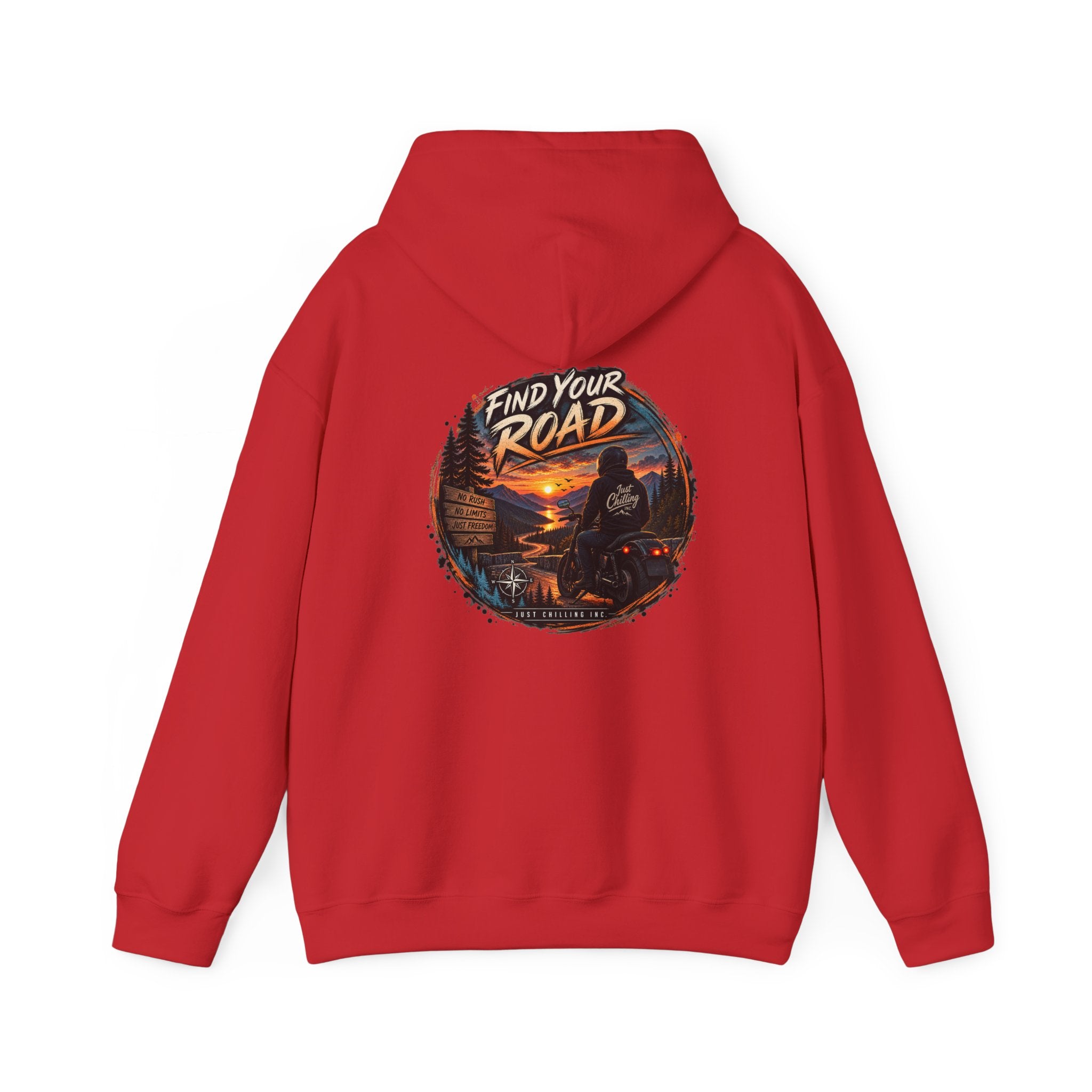 Hoodie — 'Find Your Road' Sunset Motorcycle Adventure Hooded Sweatshirt