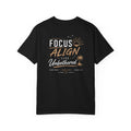 Motivational T-Shirt | Focus Align Live Unbothered Beach Vibes Graphic Tee – Soft Garment-Dyed Cotton Just Chilling Inc