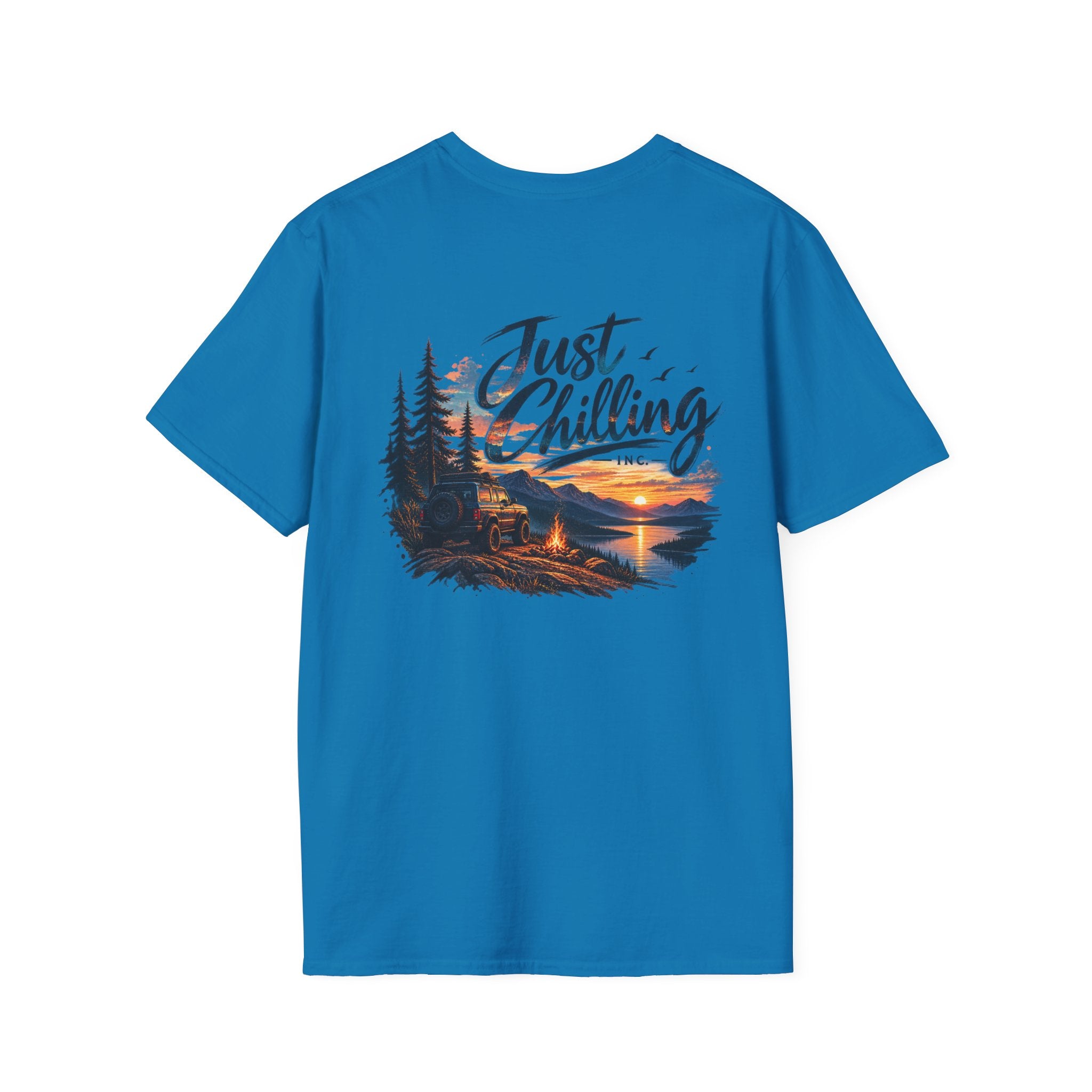 Just Chilling Outdoor Adventure T-Shirt | Camping, Mountains & Sunset Graphic Tee