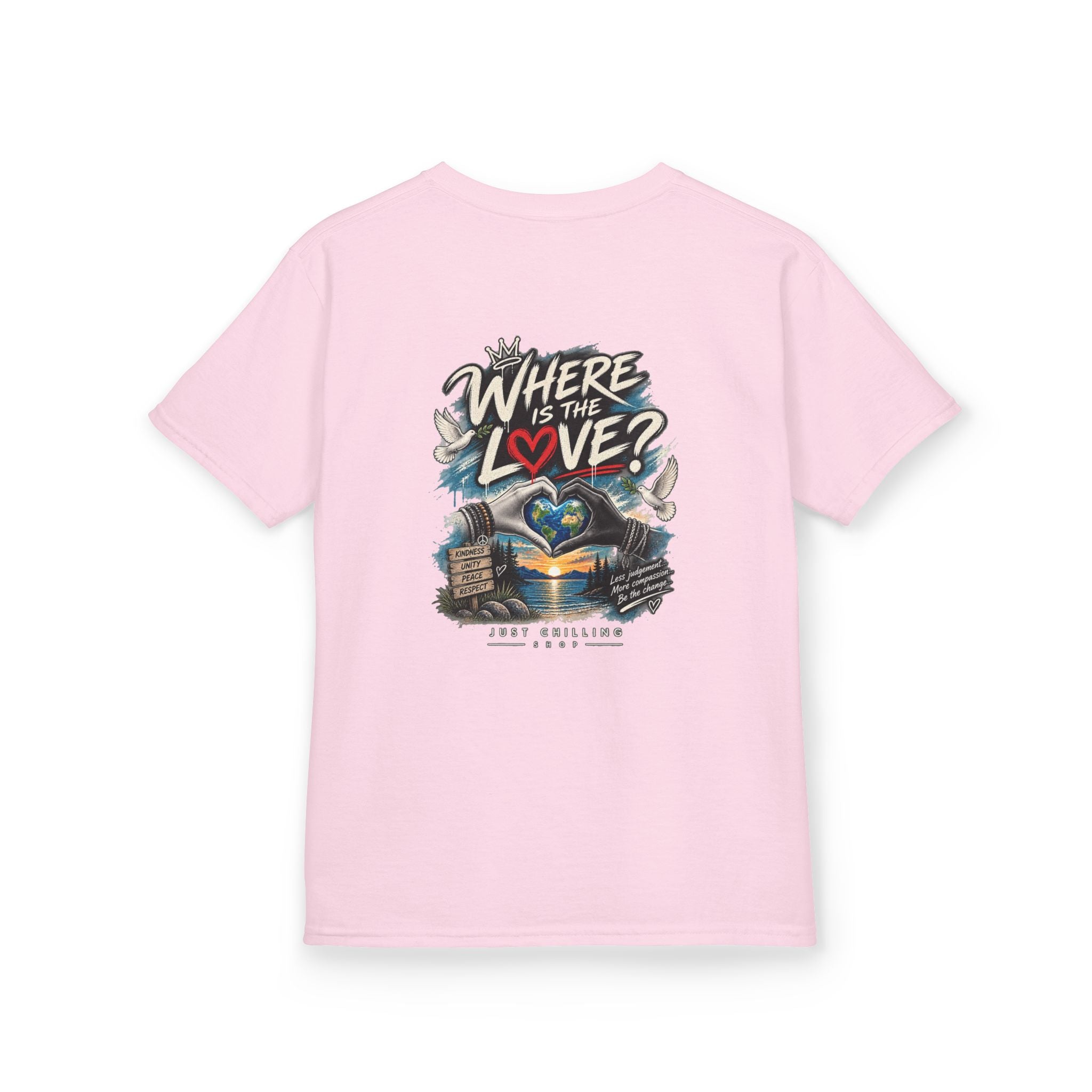 Where’s the Love? Kids Unisex Graphic Tee | Just Chilling Shop
