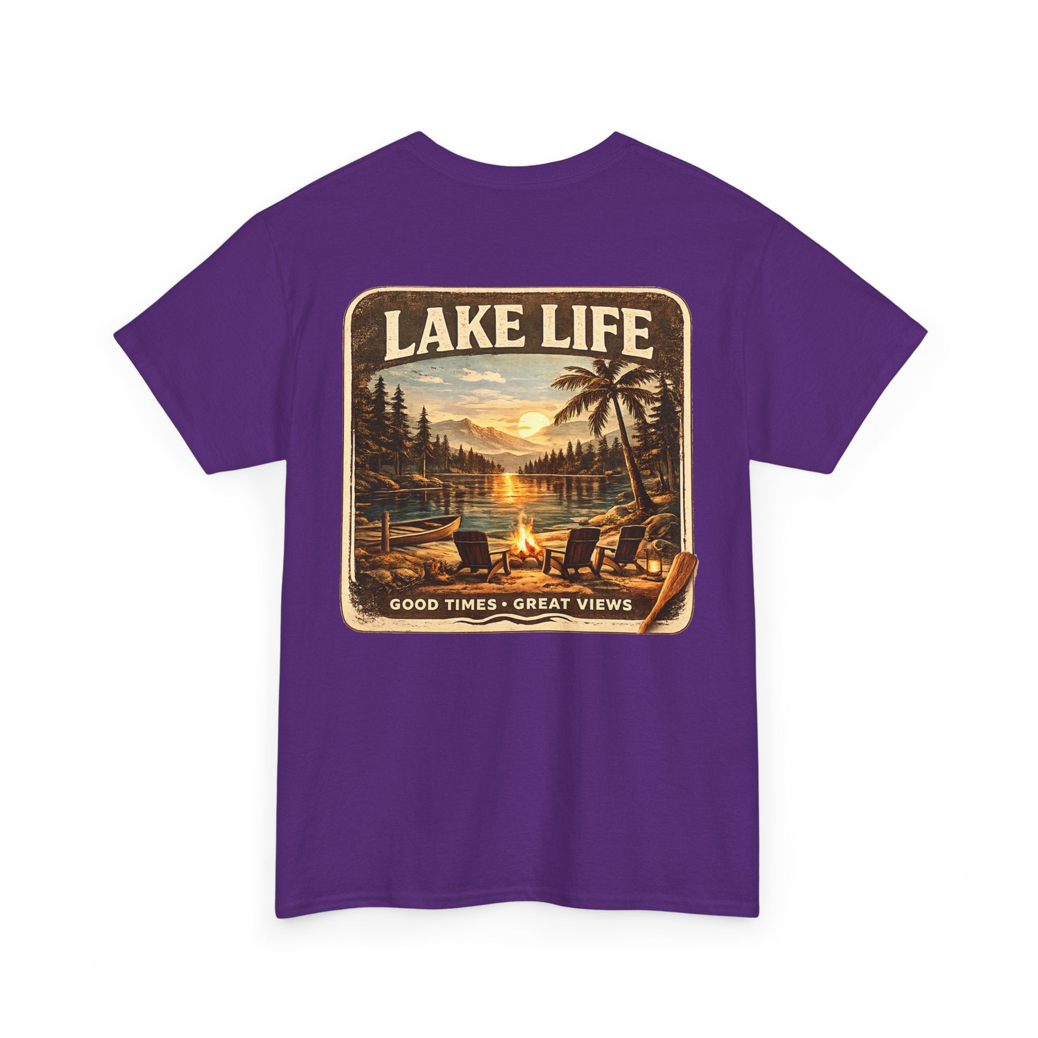 Lake Life T-Shirt — "Just Chilling" Vintage Sunset Tee