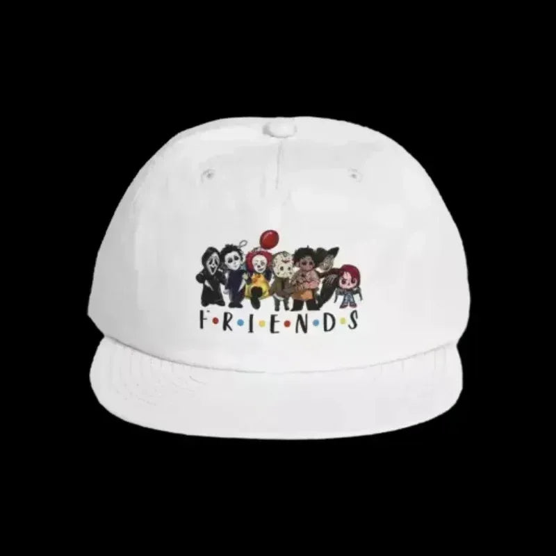 Surf Cap Snapback – Friends Theme Horror Character Baseball Cap, Quick Dry - Just Chilling Inc.