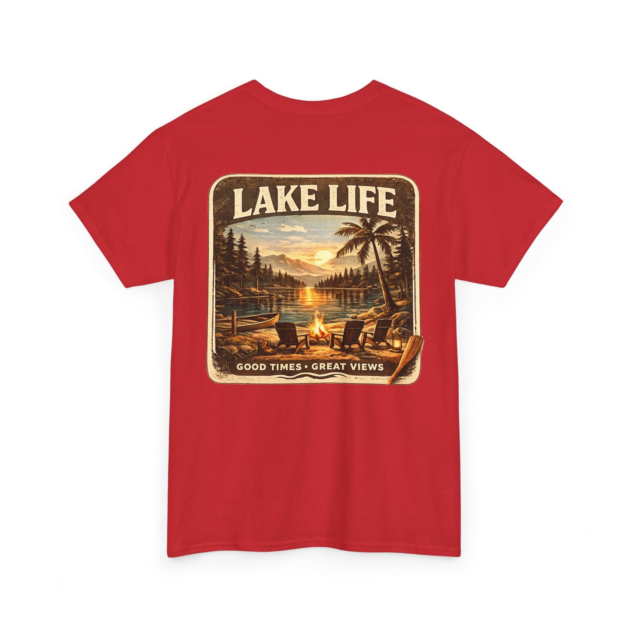 Lake Life T-Shirt — "Just Chilling" Vintage Sunset Tee