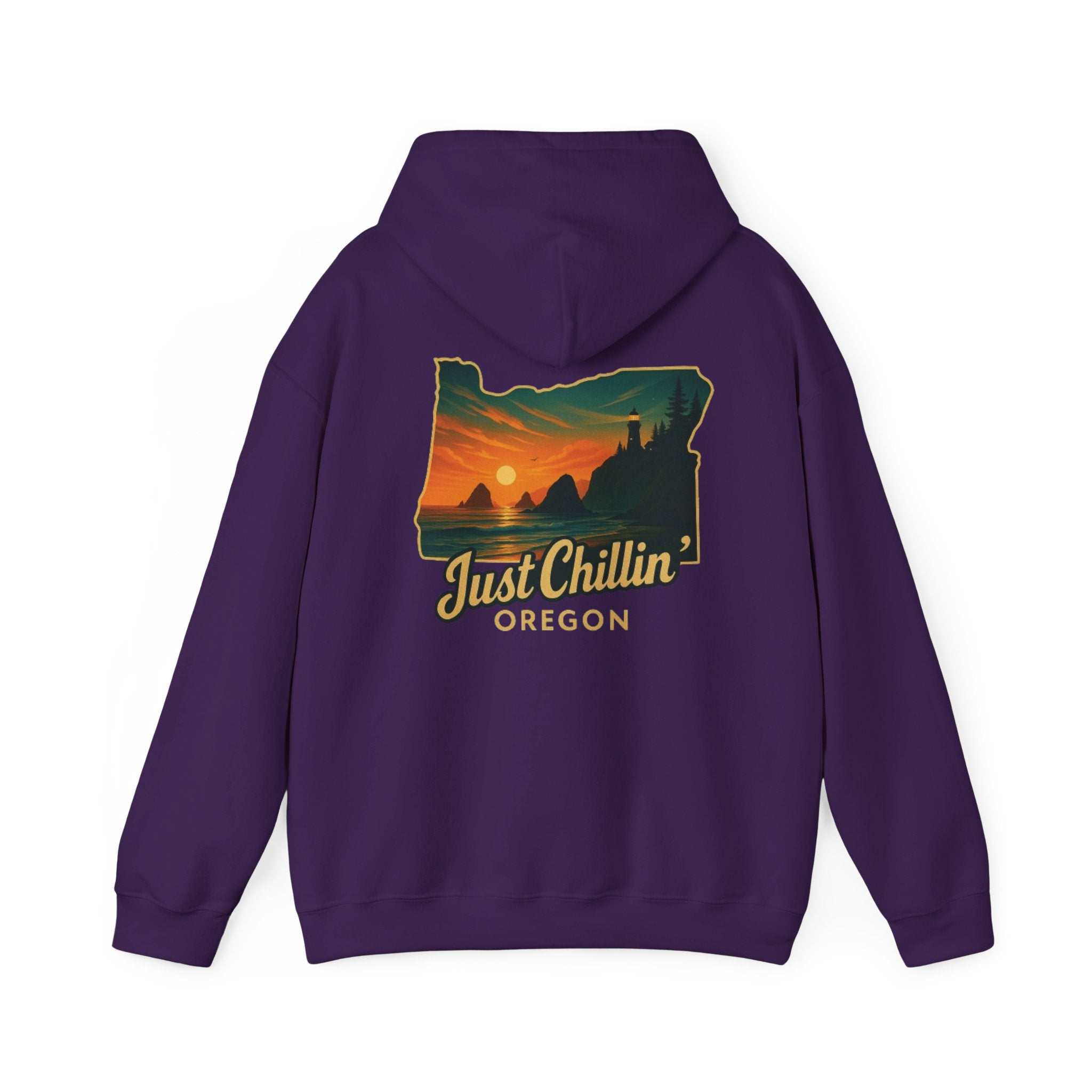Oregon Sunset Hoodie — "Just Chillin'" Scenic Travel Pullover