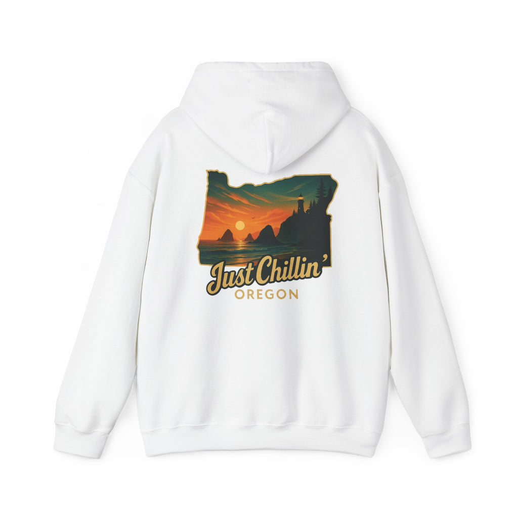 Oregon Sunset Hoodie — "Just Chillin'" Scenic Travel Pullover
