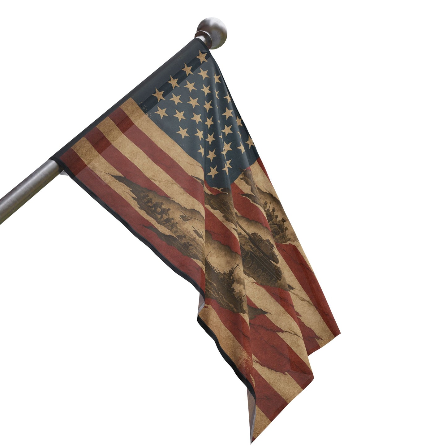 Torn American Flag - Hidden Battles Patriotic Wall Art