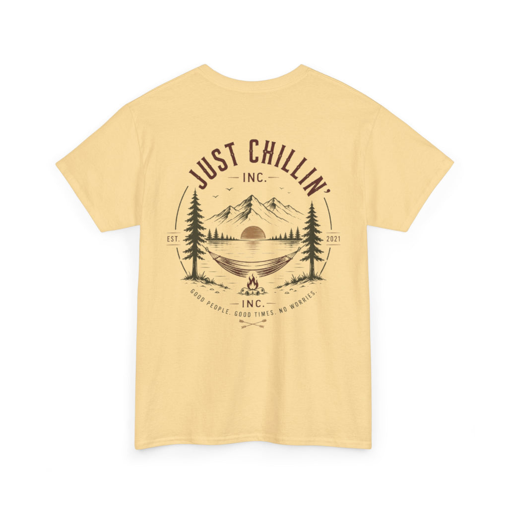 Just Chillin' Inc. Campfire Gathering T-Shirt | Outdoor Tee