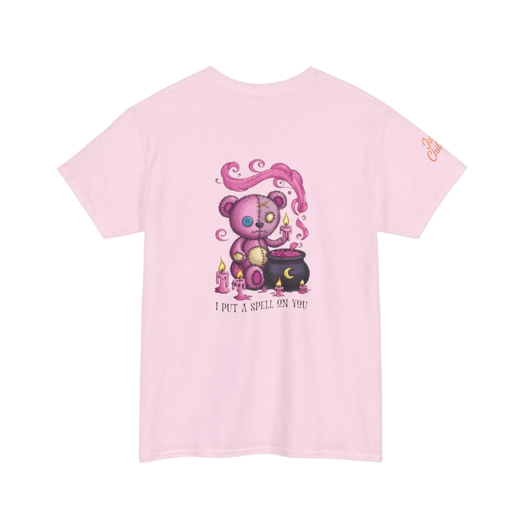 Voodoo Bear Tee – Cozy Witchy T-Shirt With Stitched Bear Design & Magical Vibes - Just Chilling Inc.