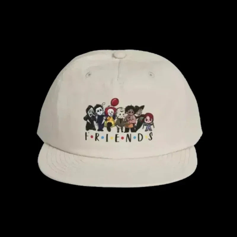 Surf Cap Snapback – Friends Theme Horror Character Baseball Cap, Quick Dry - Just Chilling Inc.