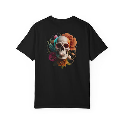 Women's V-Neck Tee – Slim Fit Skull Graphic Cotton T-Shirt | Breathable Casual Top