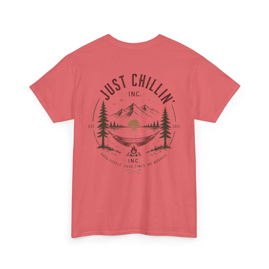 Just Chillin' Inc. Campfire Gathering T-Shirt | Outdoor Tee