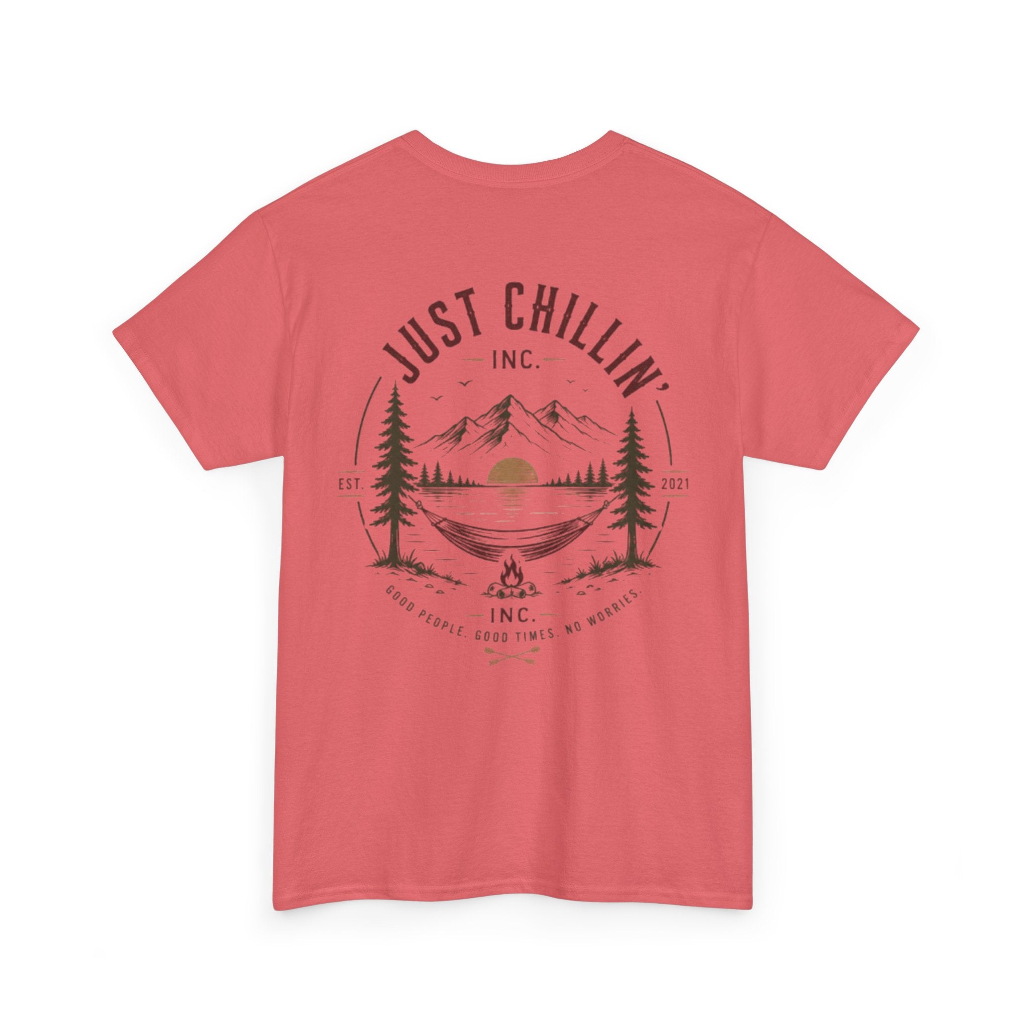 Just Chillin' Inc. Campfire Gathering T-Shirt | Outdoor Tee