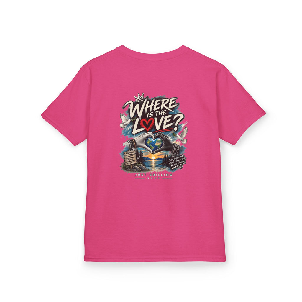 Where’s the Love? Kids Unisex Graphic Tee | Just Chilling Shop