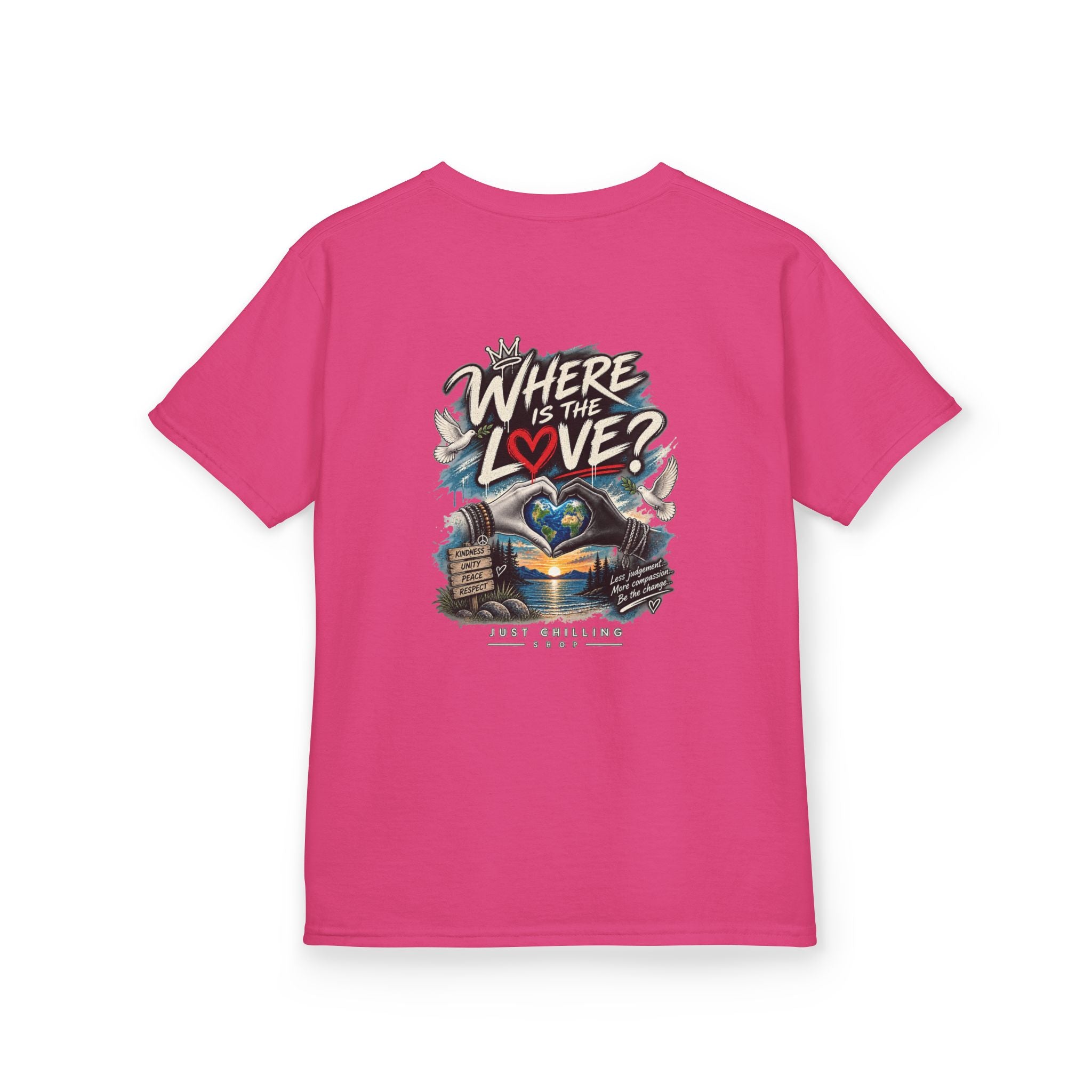 Where’s the Love? Kids Unisex Graphic Tee | Just Chilling Shop