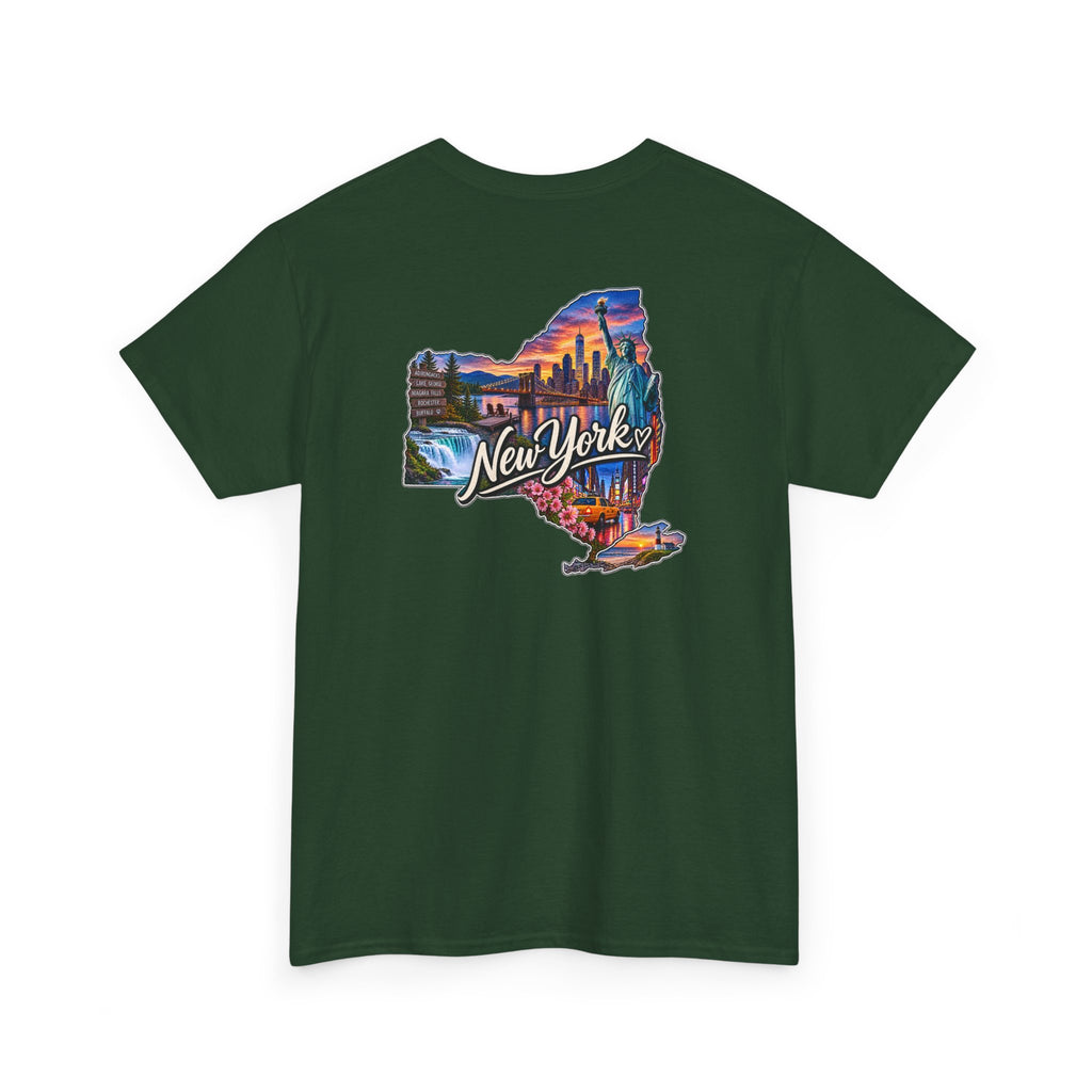 New York State Graphic Tee — Vintage Scenic Map Design