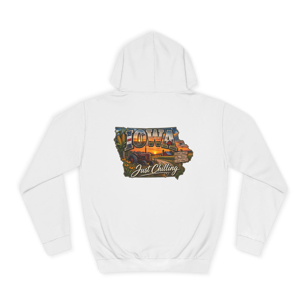 Iowa State Hoodie — 'Iowa Just Chilling' Retro Landscape College Sweatshirt