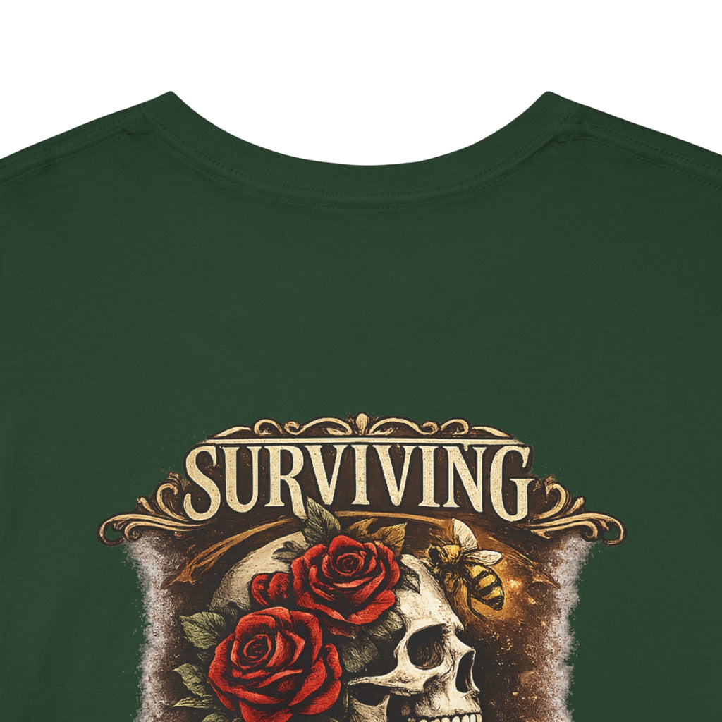 Just Chilling Out, Surviving Out of Spite Tee — Women's Relaxed Vibe Graphic T-Shirt