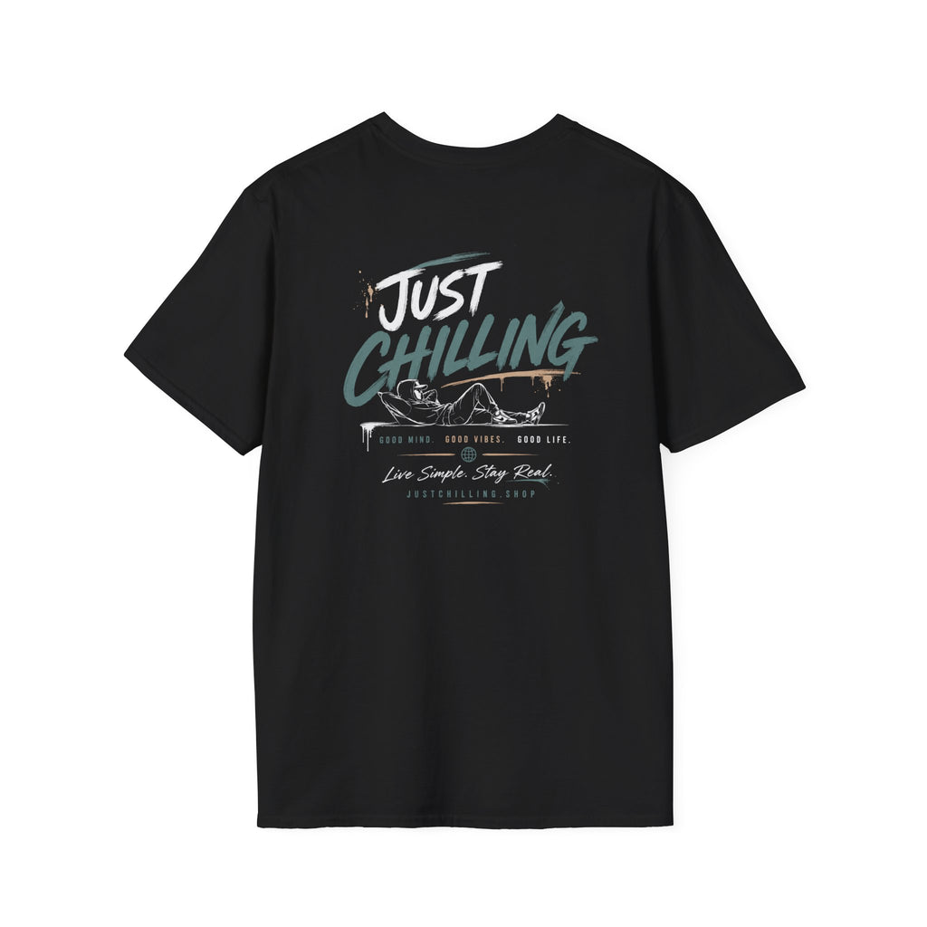 Classic Black Crewneck T-Shirt — Minimal Everyday Tee (Just Chilling)