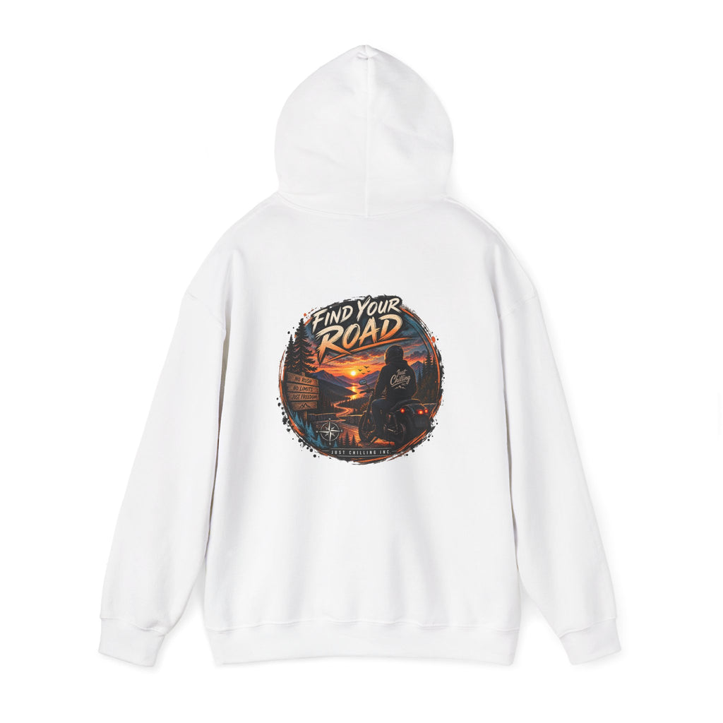 Hoodie — 'Find Your Road' Sunset Motorcycle Adventure Hooded Sweatshirt