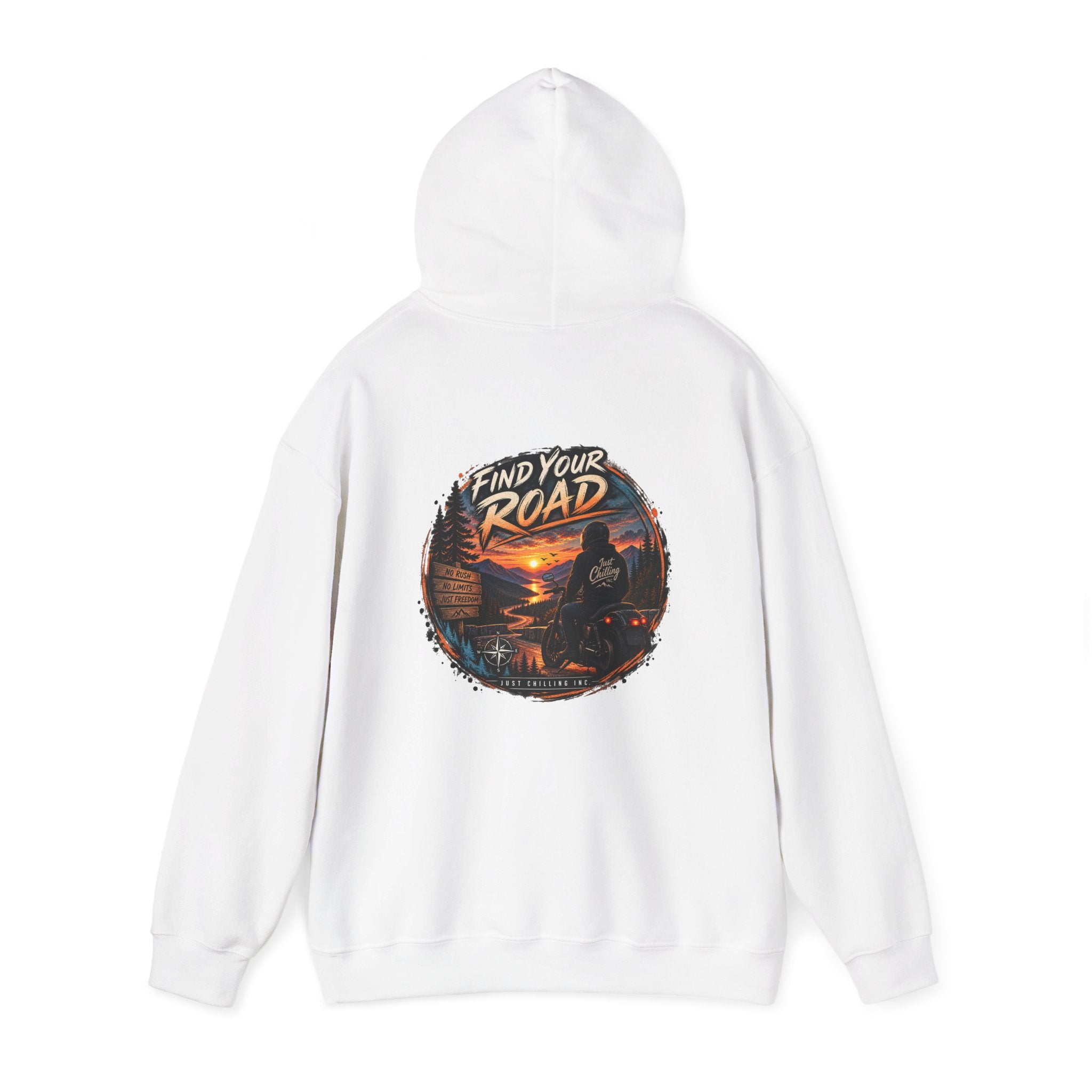 Hoodie — 'Find Your Road' Sunset Motorcycle Adventure Hooded Sweatshirt