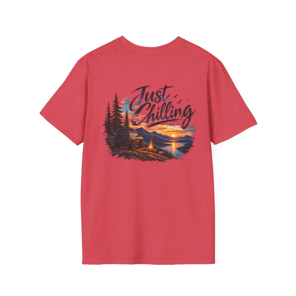Just Chilling Outdoor Adventure T-Shirt | Camping, Mountains & Sunset Graphic Tee