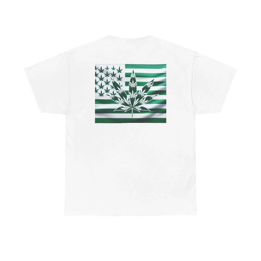 Unisex Heavy Cotton Tee cannabis all-star and flag tee - Just Chilling Inc.