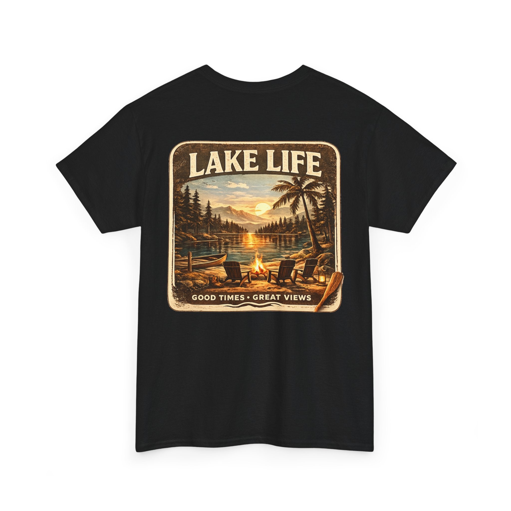 Lake Life T-Shirt — "Just Chilling" Vintage Sunset Tee