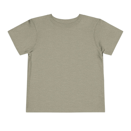 A plain, light-colored t-shirt is shown against a black background.