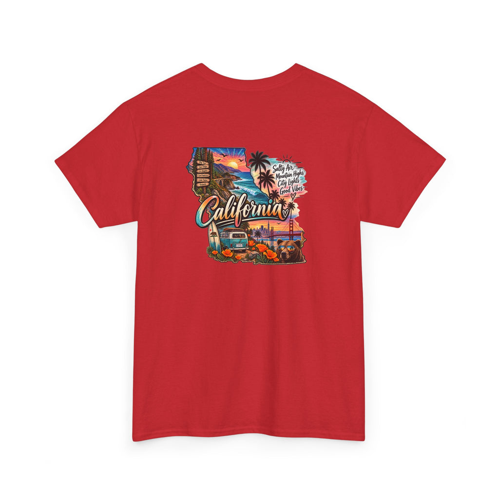 California Retro Coastal Tee — Vintage Sunset Palm Beach Graphic T-Shirt
