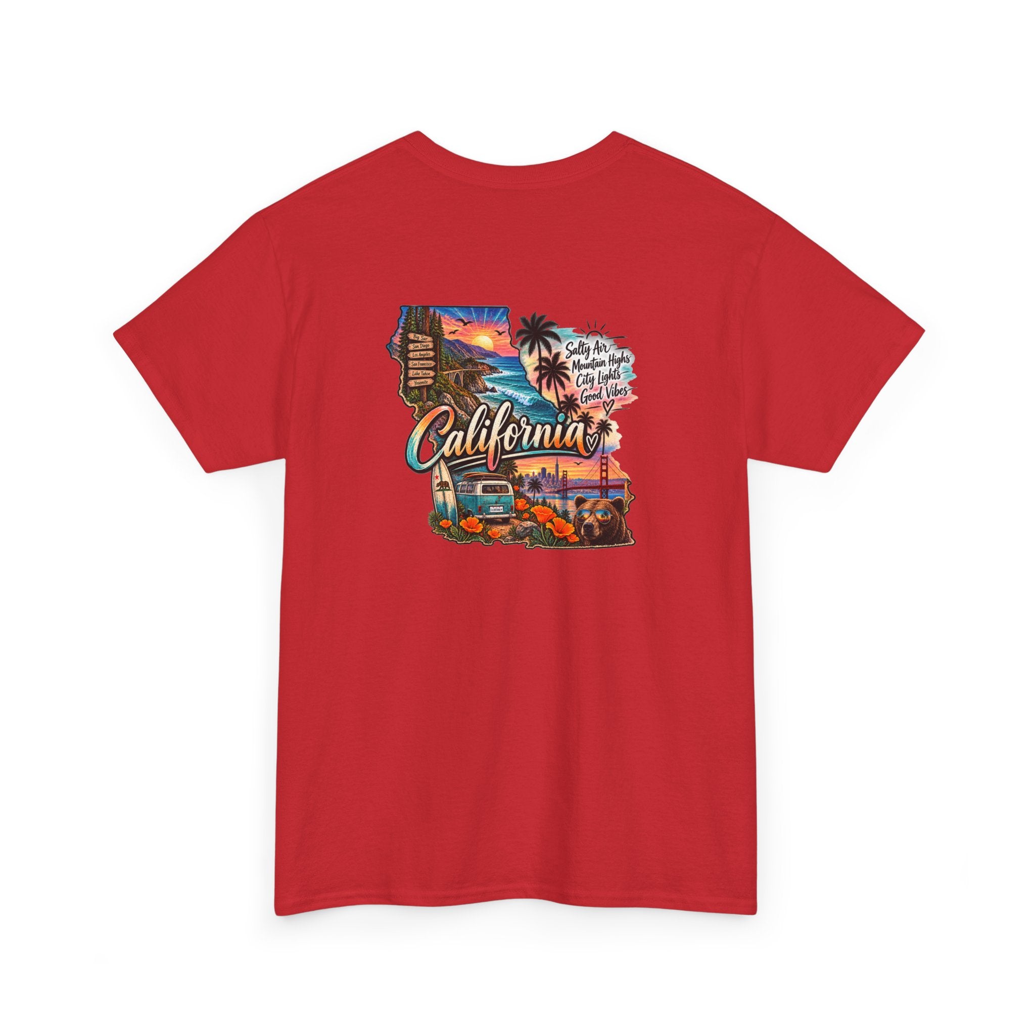 California Retro Coastal Tee — Vintage Sunset Palm Beach Graphic T-Shirt