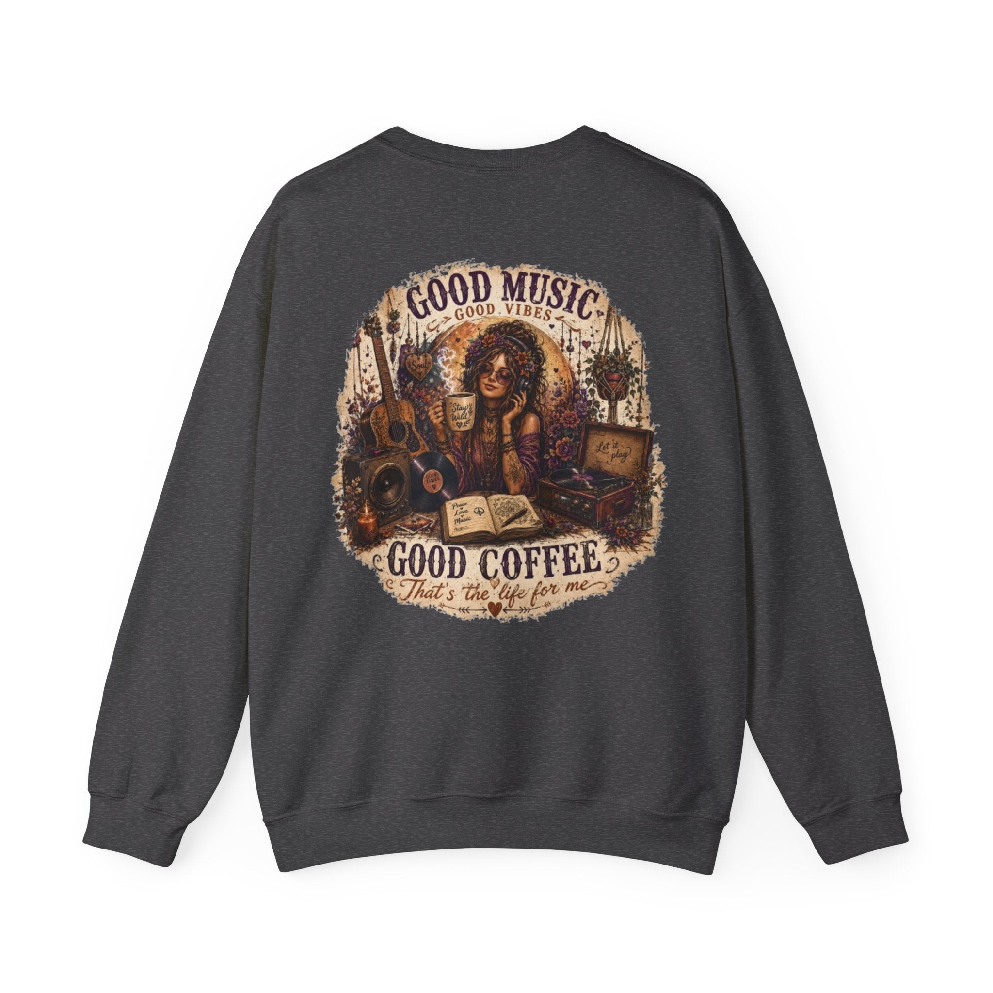 Music is Happiness Lightweight Crewneck Sweatshirt