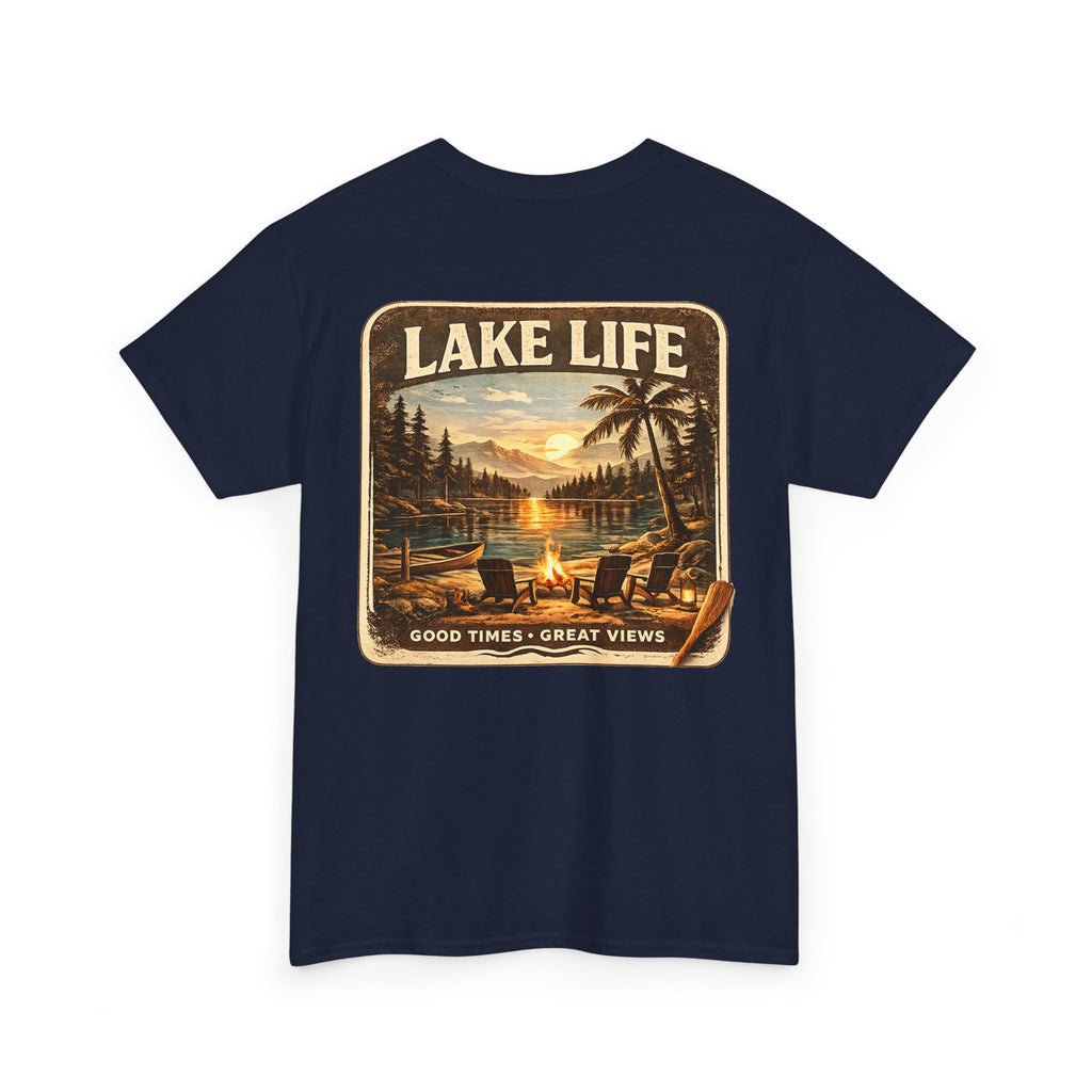 Lake Life T-Shirt — "Just Chilling" Vintage Sunset Tee