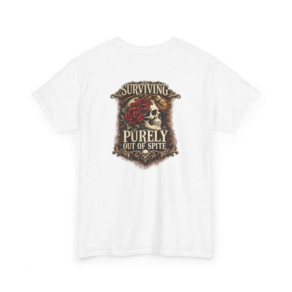 Just Chilling Out, Surviving Out of Spite Tee — Women's Relaxed Vibe Graphic T-Shirt