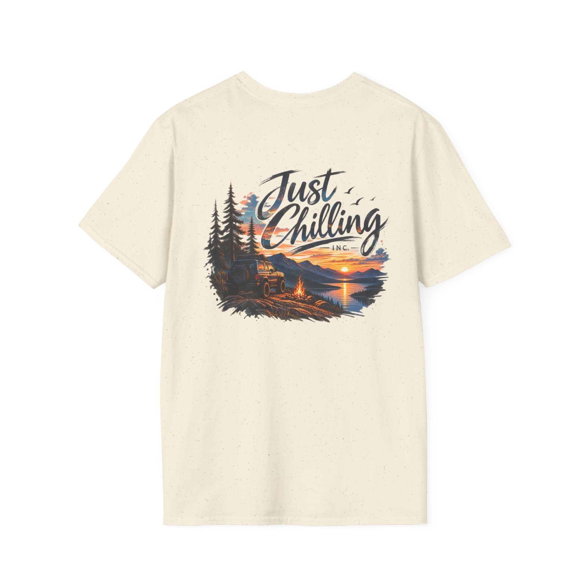 Just Chilling Outdoor Adventure T-Shirt | Camping, Mountains & Sunset Graphic Tee