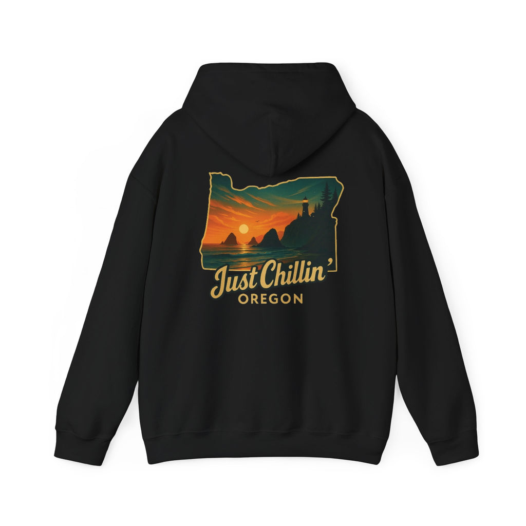 Oregon Sunset Hoodie — "Just Chillin'" Scenic Travel Pullover