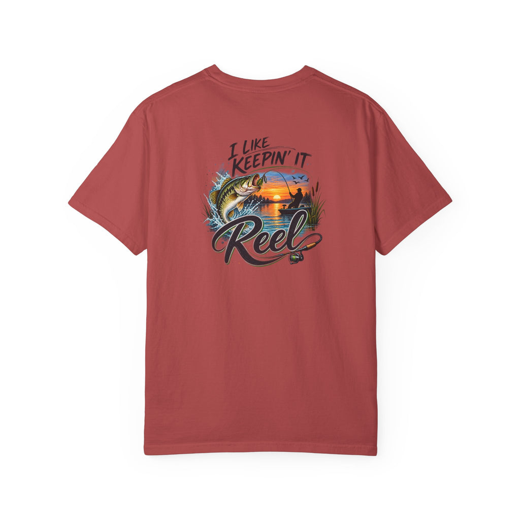 Fishing T-Shirt — "I Like Keepin' It Reel" Sunset Reel Graphic Tee