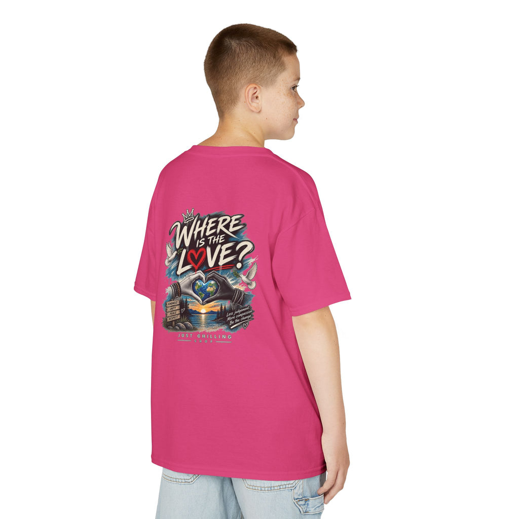 Where’s the Love? Kids Unisex Graphic Tee | Just Chilling Shop