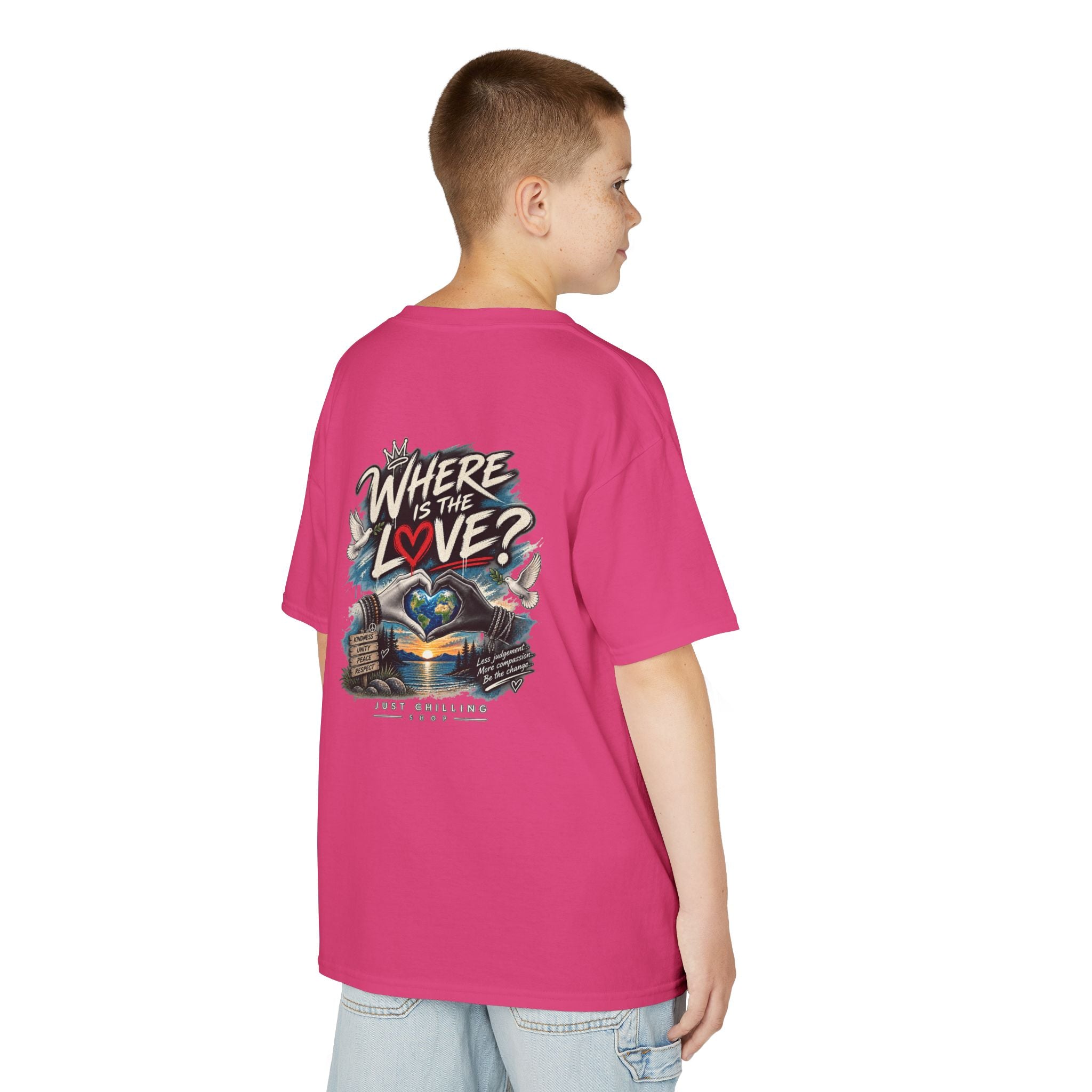Where’s the Love? Kids Unisex Graphic Tee | Just Chilling Shop