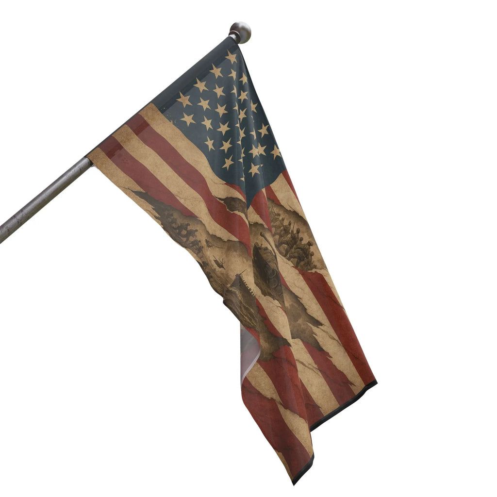 Torn American Flag - Hidden Battles Patriotic Wall Art - Just Chilling Inc.