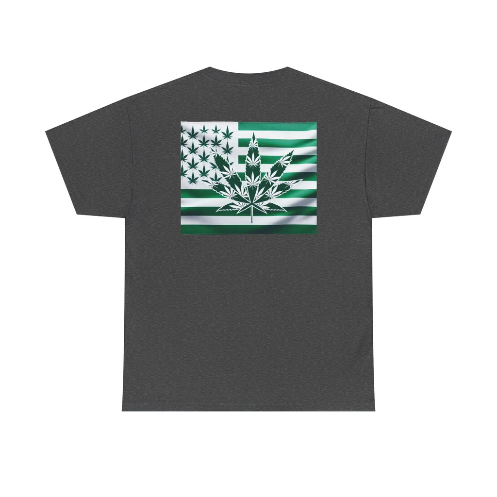Unisex Heavy Cotton Tee cannabis all-star and flag tee - Just Chilling Inc.