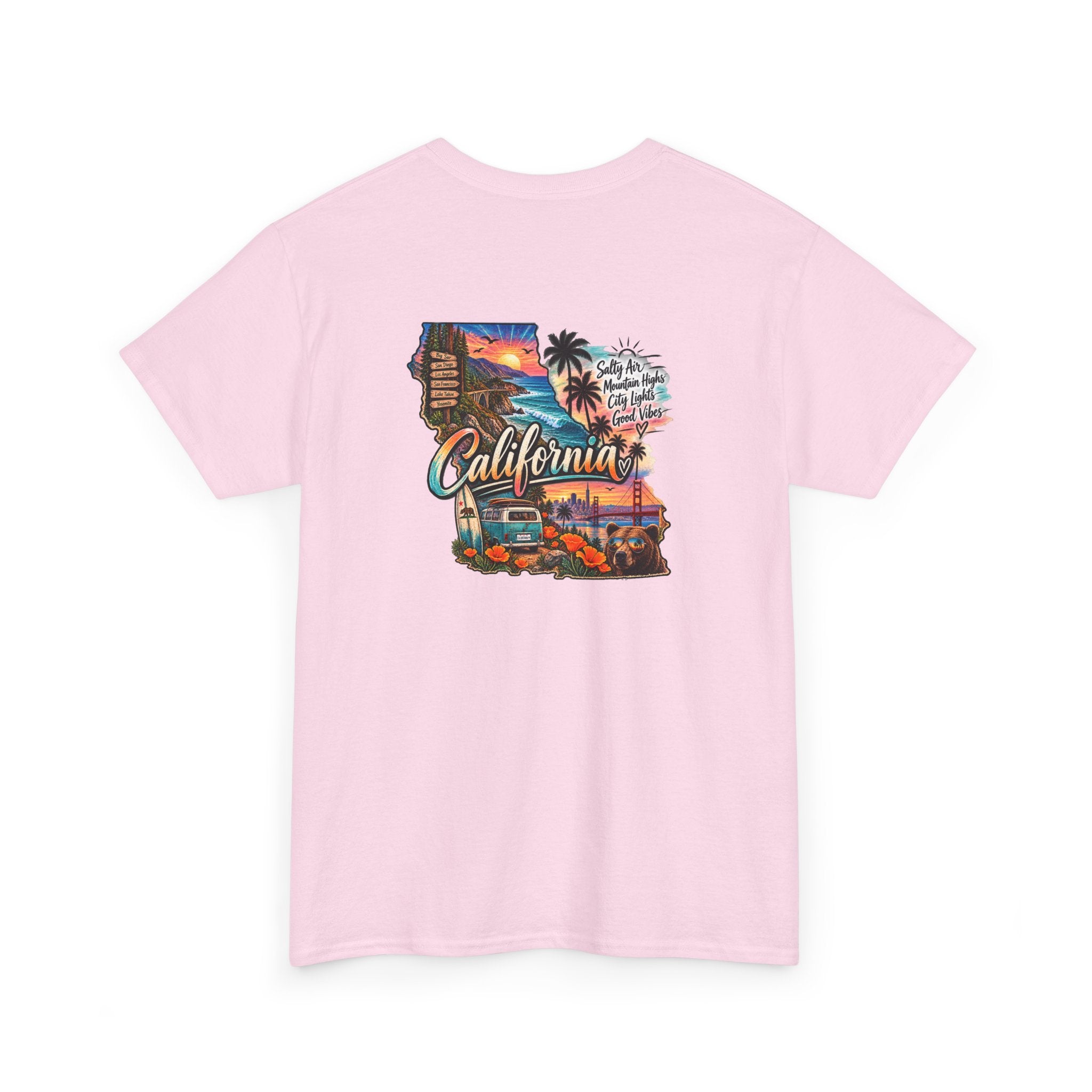 California Retro Coastal Tee — Vintage Sunset Palm Beach Graphic T-Shirt