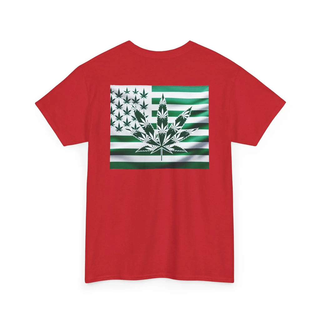 Unisex Heavy Cotton Tee cannabis all-star and flag tee - Just Chilling Inc.