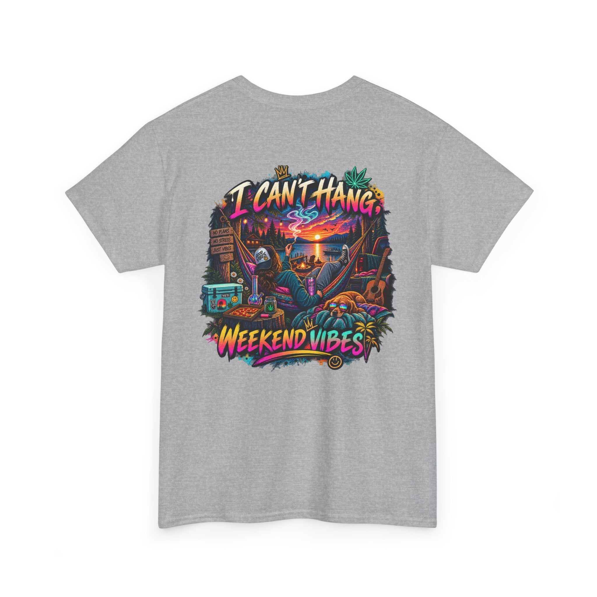 Beach Sunset Tee — "I Can't Hang" Weekend Vibes Graphic T-Shirt